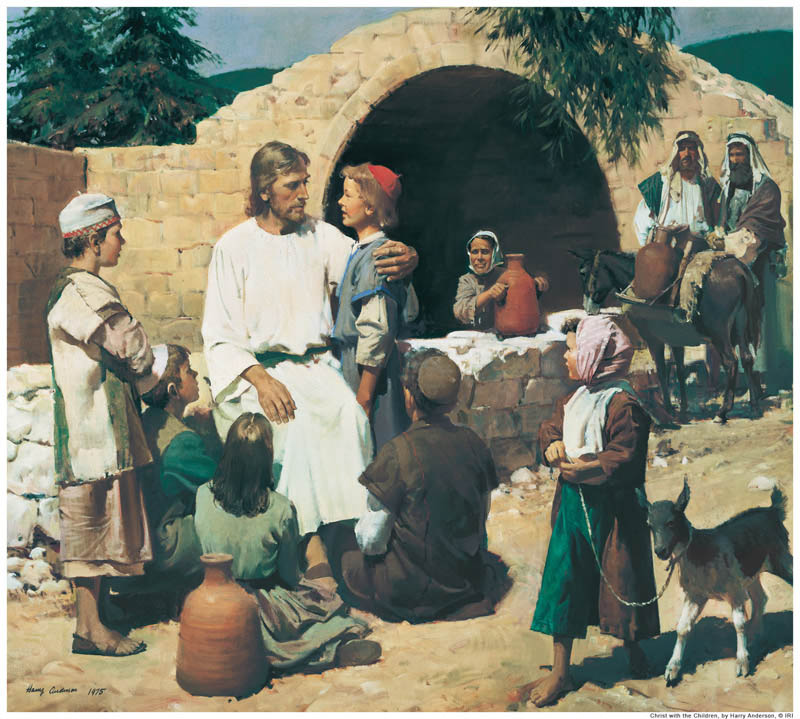 Mormon Jesus Christ with children.