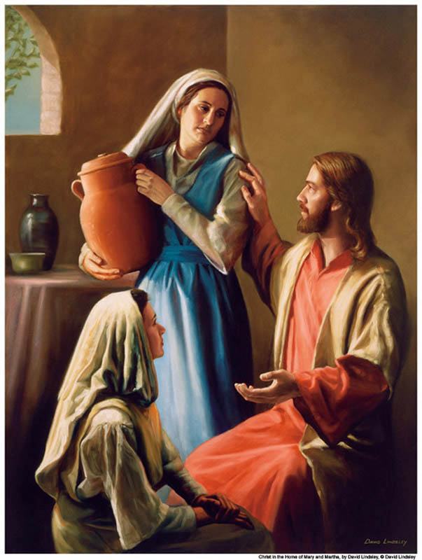 Mormon women are followers of Christ--Christ with Mary and Martha.